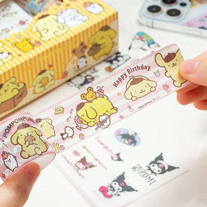 Kawaii Cartoon Hello Kitty Sticker Roll Gift Box