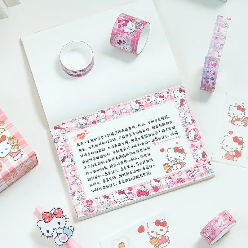 Kawaii Cartoon Hello Kitty Sticker Roll Gift Box